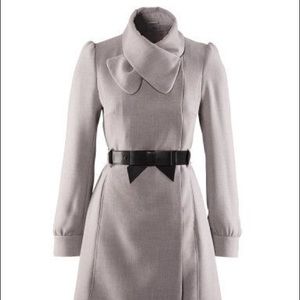 H&M Light Gray Trench Coat with Bow Belt